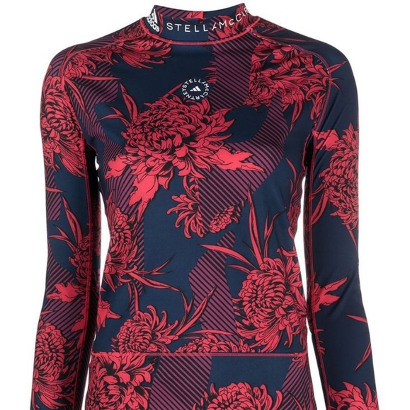 Adidas by Stella McCartney Red and Black Long Sleeve Top - Picture 1 of 8